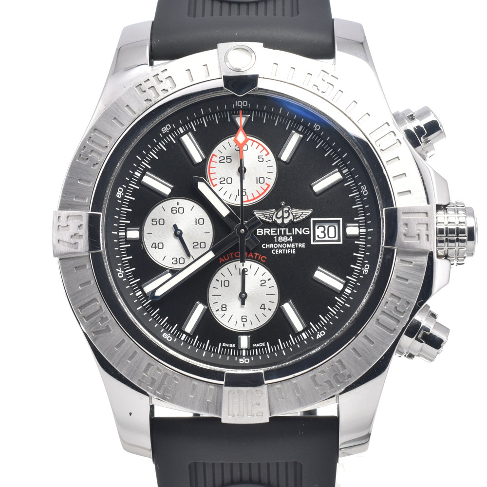 with paper BREITLING Super Avenger II A13371 Chronograph black Dial Automatic Men's
 Watch I#147815