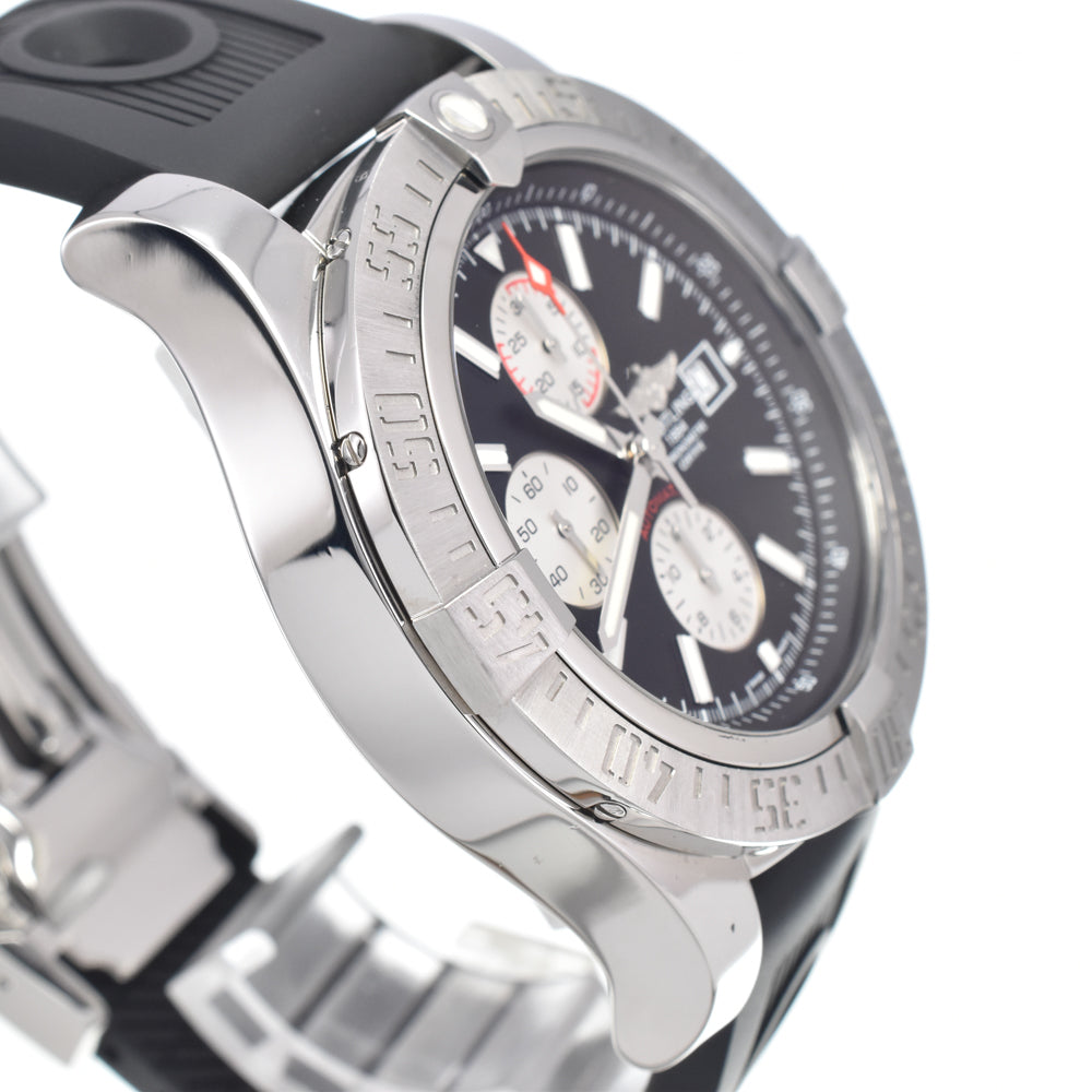 with paper BREITLING Super Avenger II A13371 Chronograph black Dial Automatic Men's
 Watch I#147815