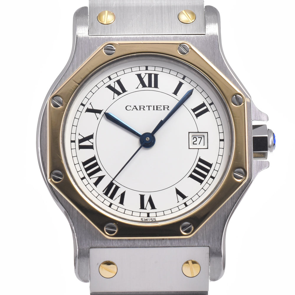 CARTIER Santos Octagon K18YG/Stainless Steel white Dial Automatic Unisex
 Watch K#147817