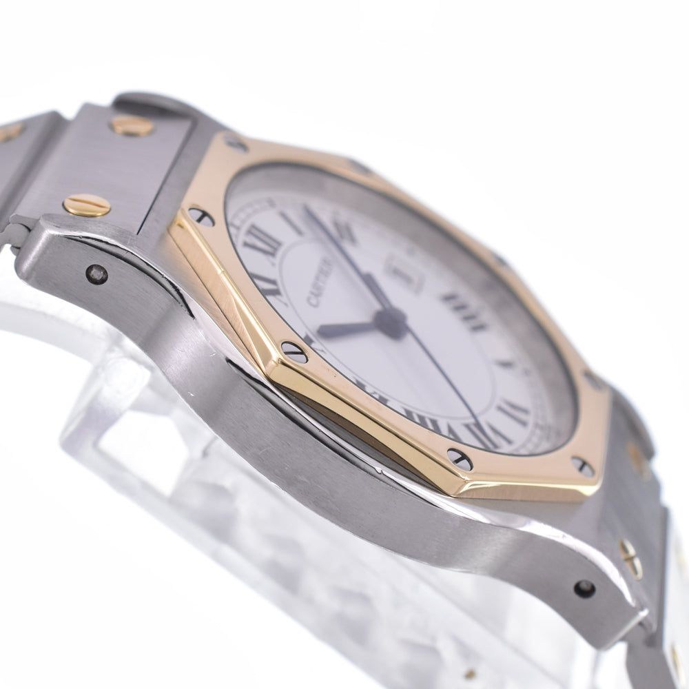 CARTIER Santos Octagon K18YG/Stainless Steel white Dial Automatic Unisex
 Watch K#147817