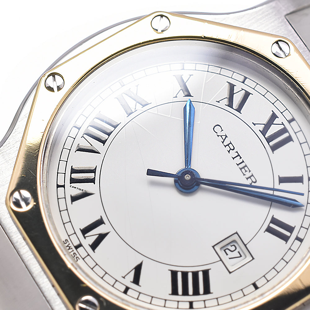 CARTIER Santos Octagon K18YG/Stainless Steel white Dial Automatic Unisex
 Watch K#147817