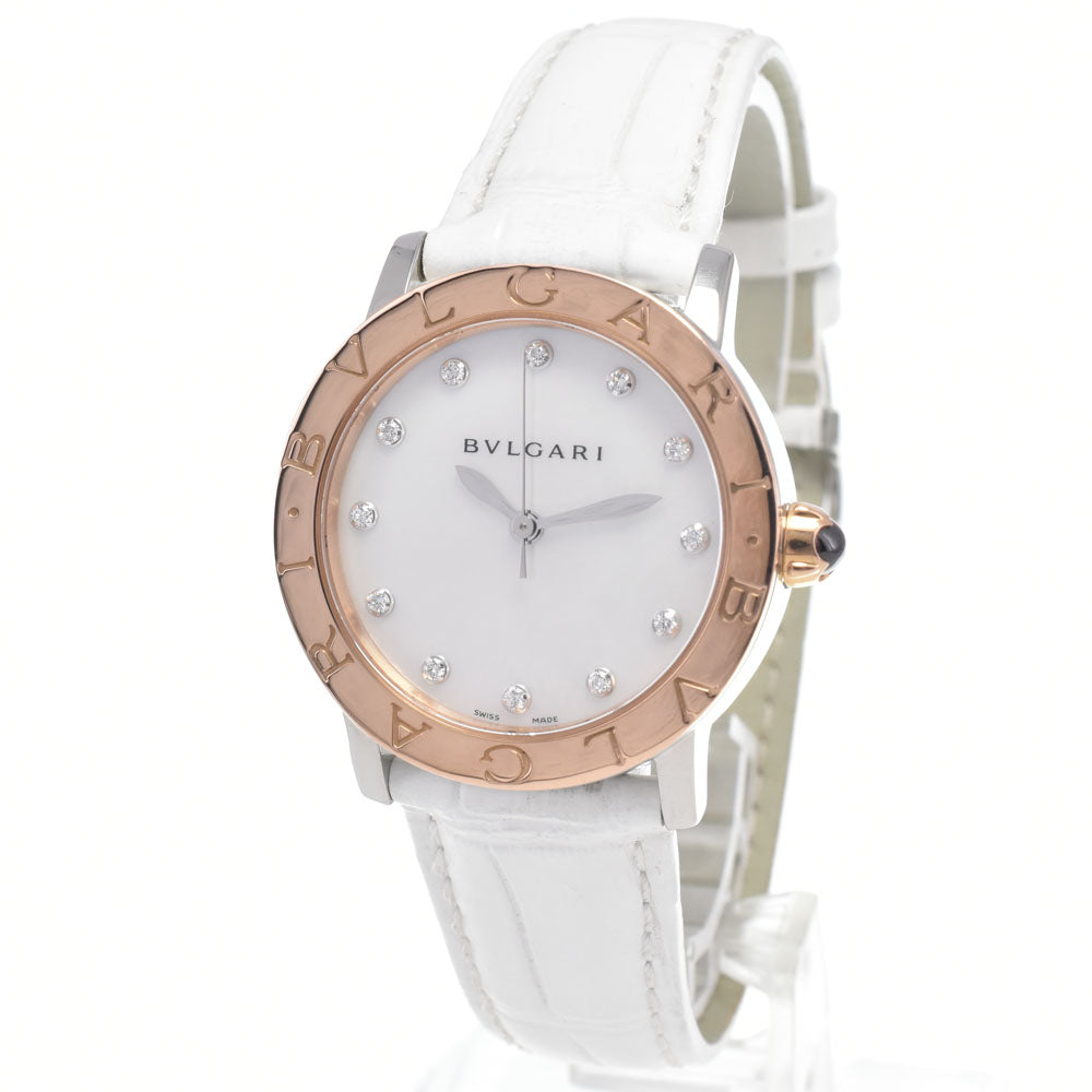 BVLGARI Bvlgari Bvlgari 101893 BBL33WSPGL/12 12P diamond White shell Dial Automatic Ladies
 Watch J#147819