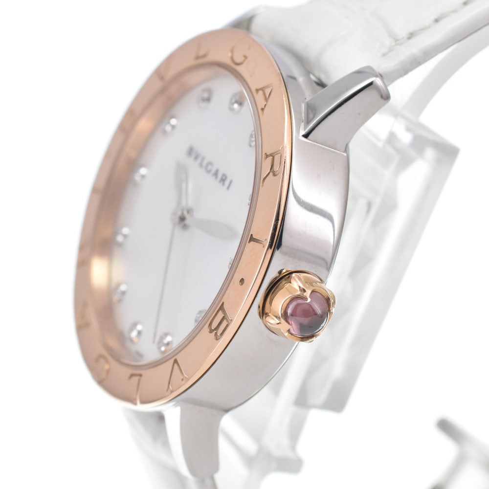 BVLGARI Bvlgari Bvlgari 101893 BBL33WSPGL/12 12P diamond White shell Dial Automatic Ladies
 Watch J#147819
