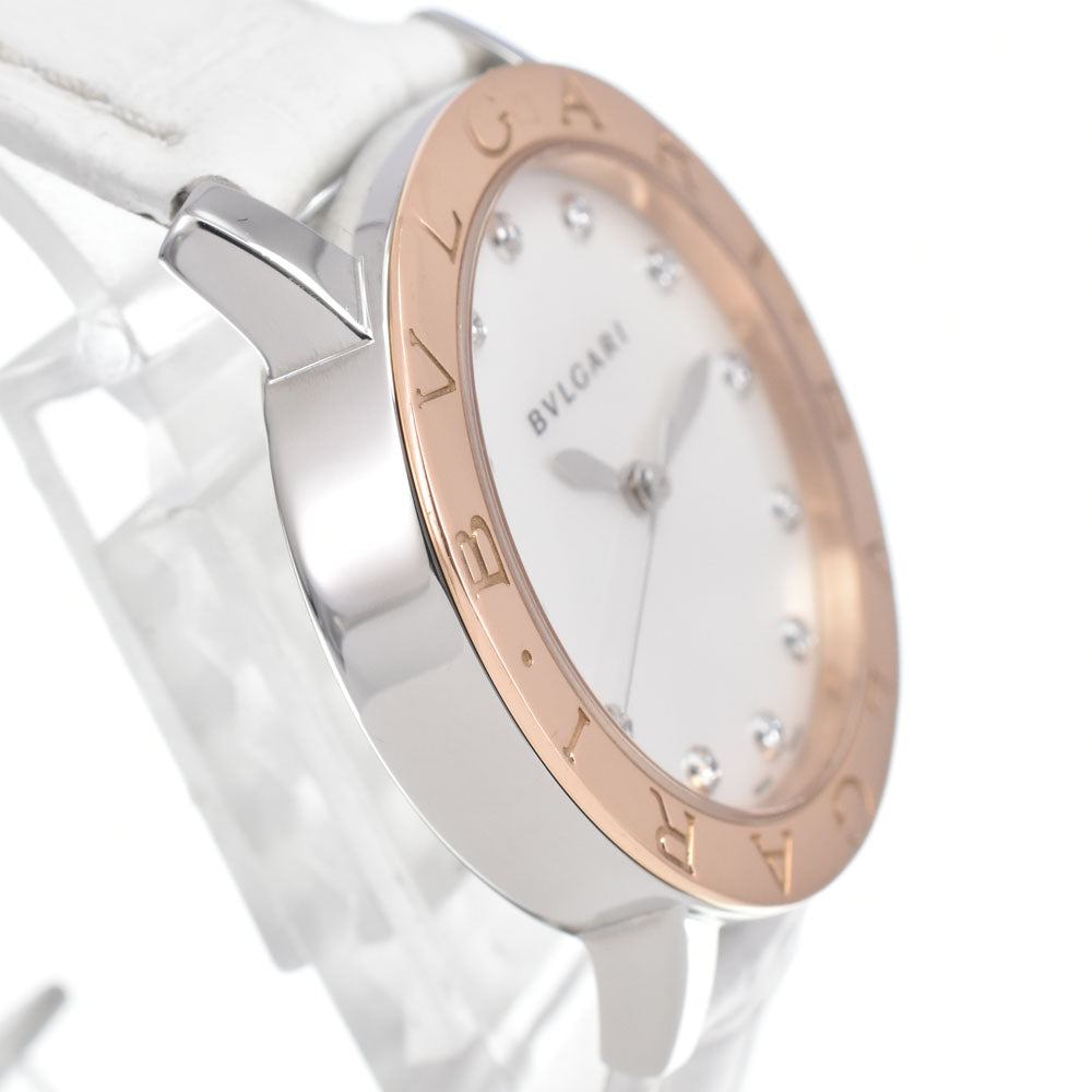 BVLGARI Bvlgari Bvlgari 101893 BBL33WSPGL/12 12P diamond White shell Dial Automatic Ladies
 Watch J#147819