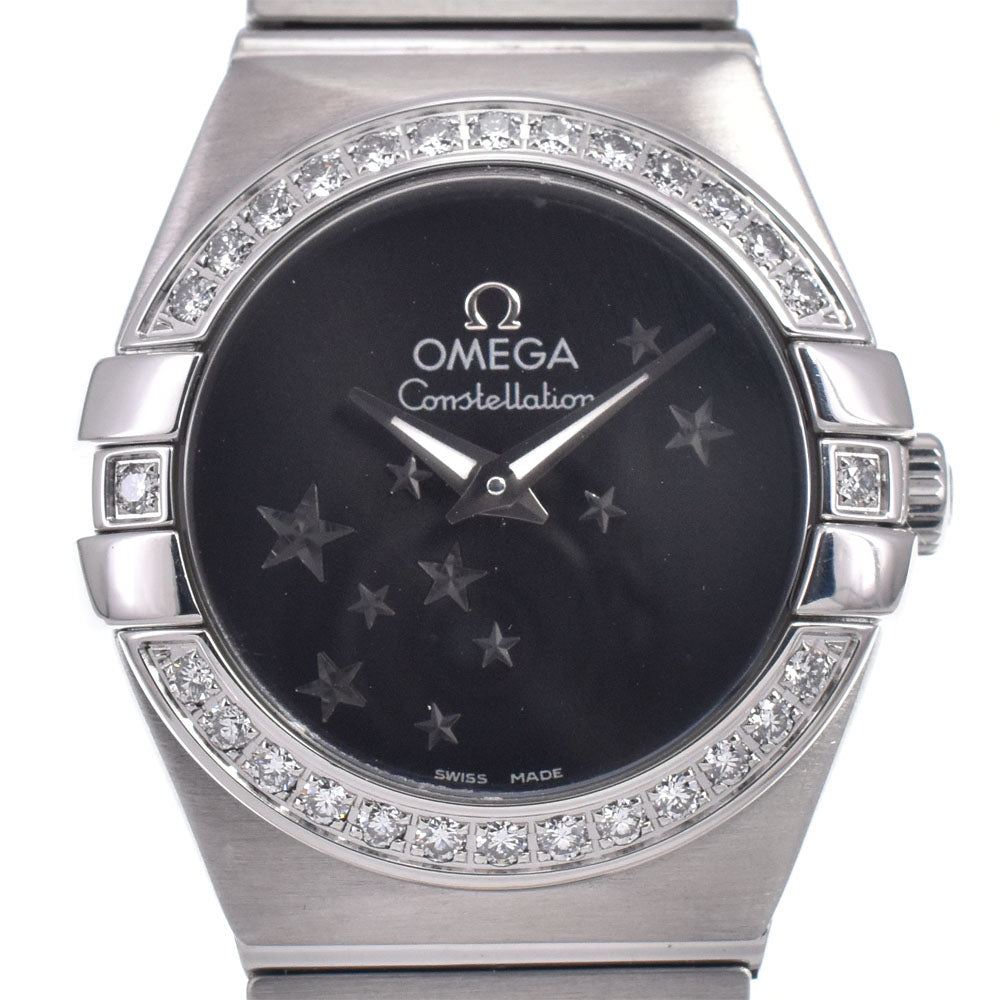 with paper OMEGA Constellation Blush 123.15.24.60.01.001 Diamond Bezel black Dial Quartz Ladies
 Watch J#147820