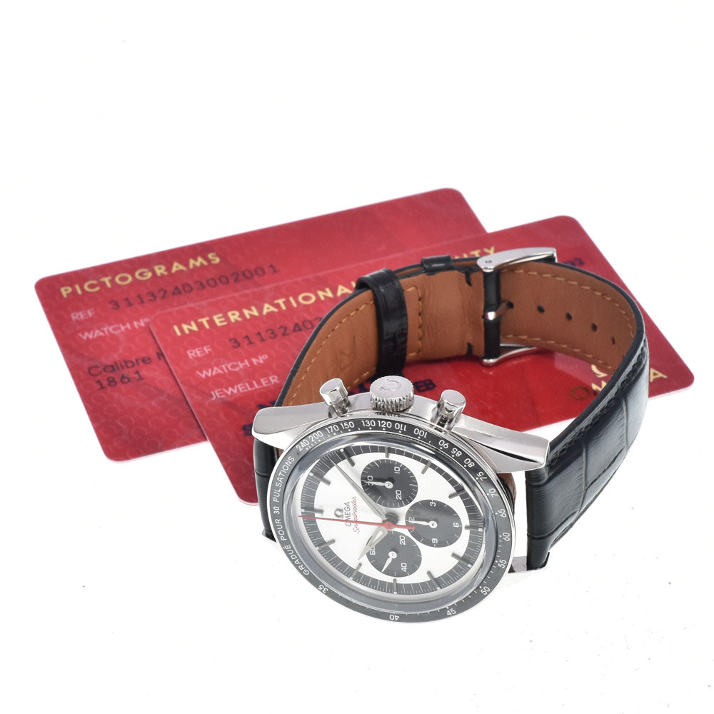 with paper OMEGA Speedmaster CK2998 311.32.40.30.02.001 Silver Dial Hand Winding Men's
 Watch I#147825