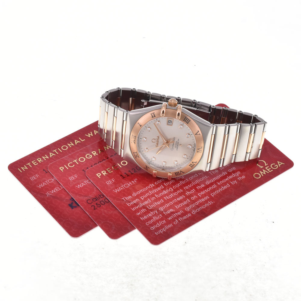 with paper OMEGA Constellation 111.20.36.20.52.001 11P Diamond Silver Dial Automatic Men's
 Watch H#147826