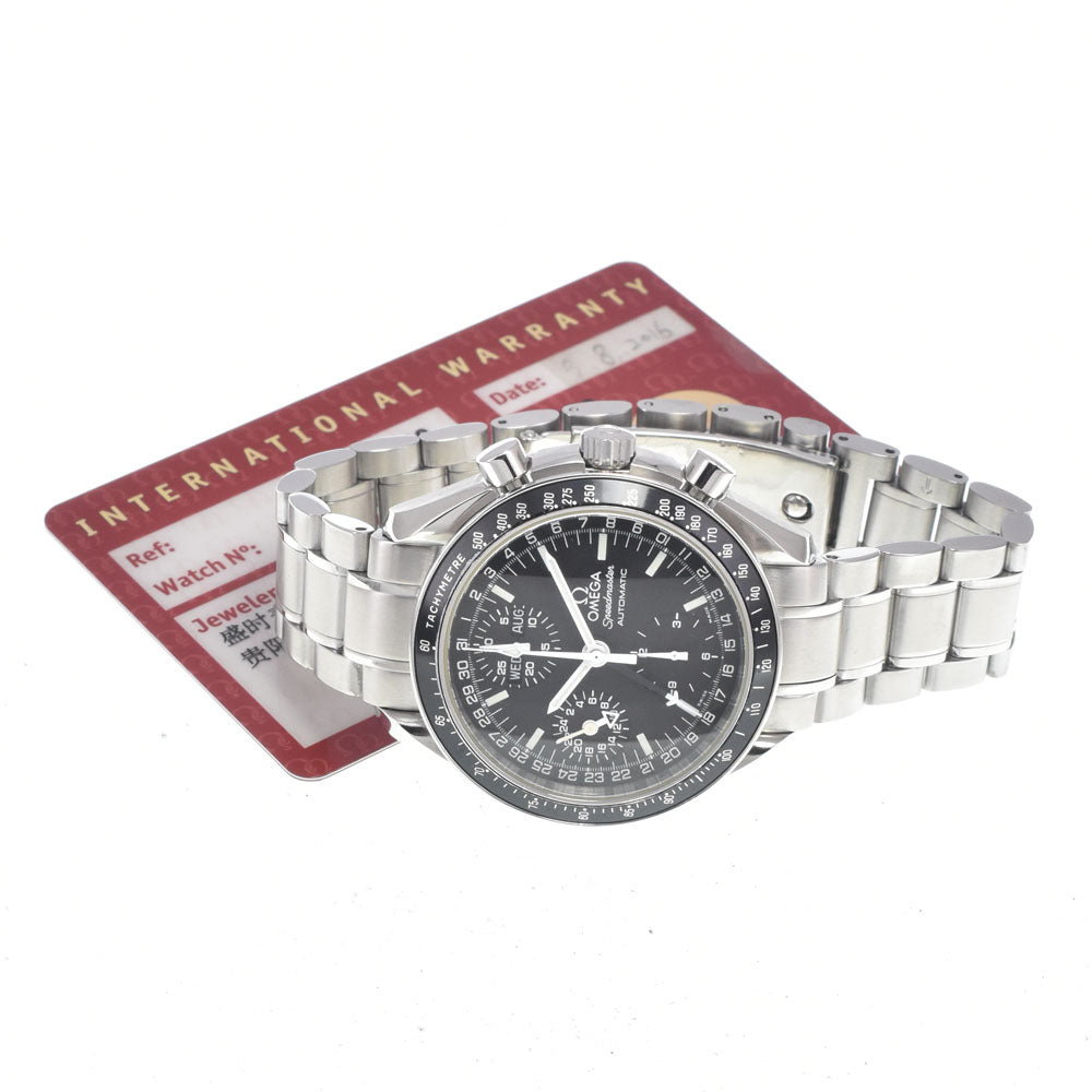 with paper OMEGA Speedmaster 3520.50 Mark 40 Cosmos Triple calendar chronograph black Dial Automatic Men's
 Watch H#147827