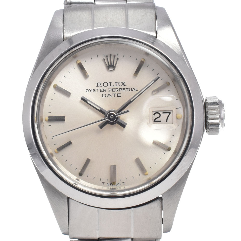 with paper ROLEX Oyster Perpetual Date 6916 vintage Cal.2030 Silver Dial Automatic Ladies
 Watch J#147834