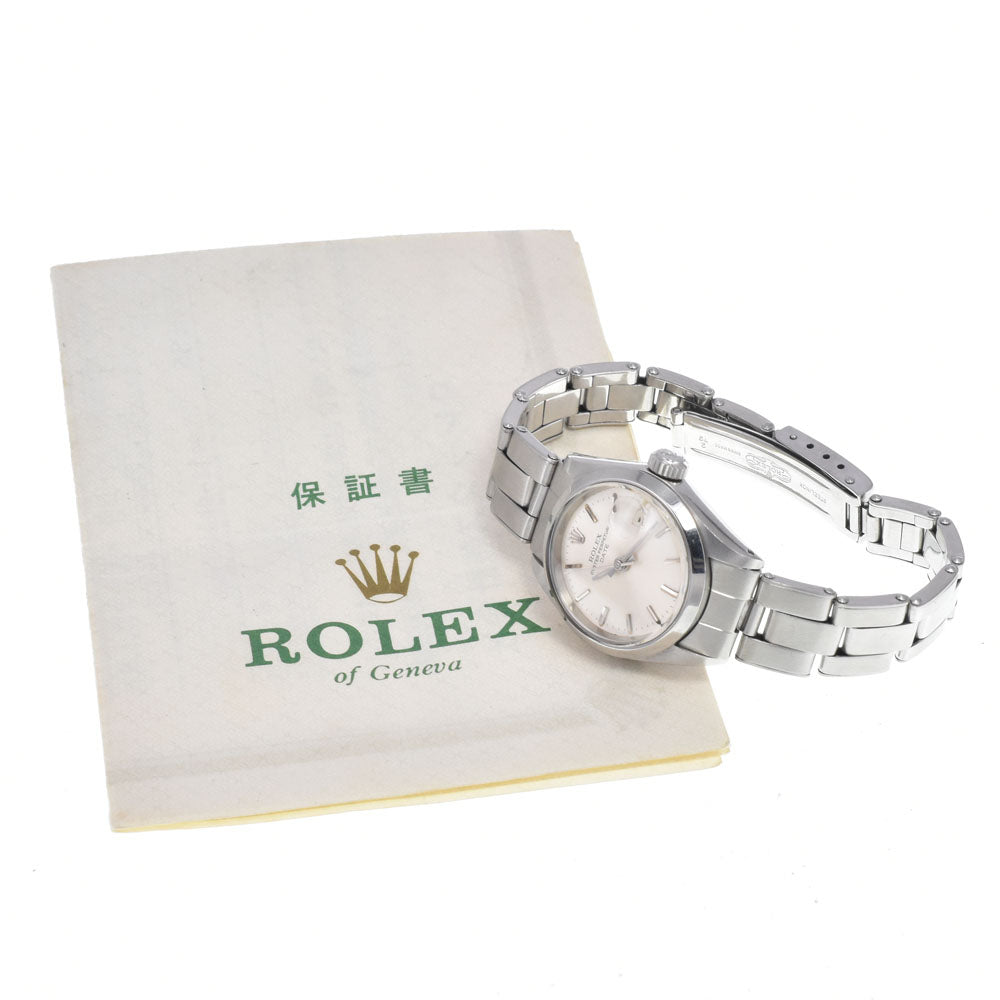 with paper ROLEX Oyster Perpetual Date 6916 vintage Cal.2030 Silver Dial Automatic Ladies
 Watch J#147834