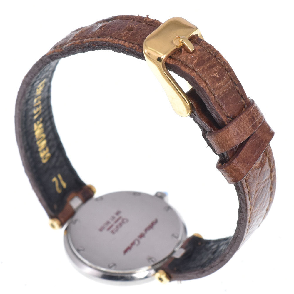 CARTIER Santos Round SM Stainless Steel/K18YG white Dial Quartz Men's
 Watch Q#147836