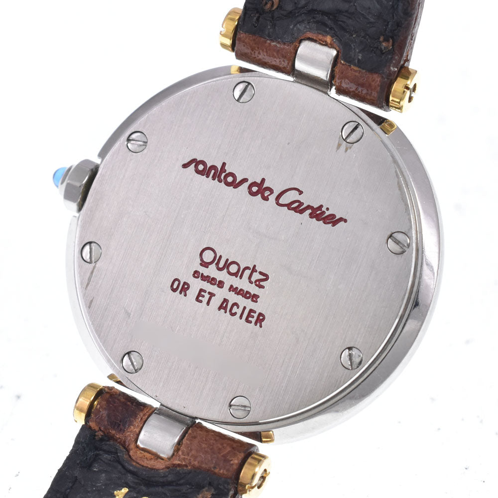 CARTIER Santos Round SM Stainless Steel/K18YG white Dial Quartz Men's
 Watch Q#147836