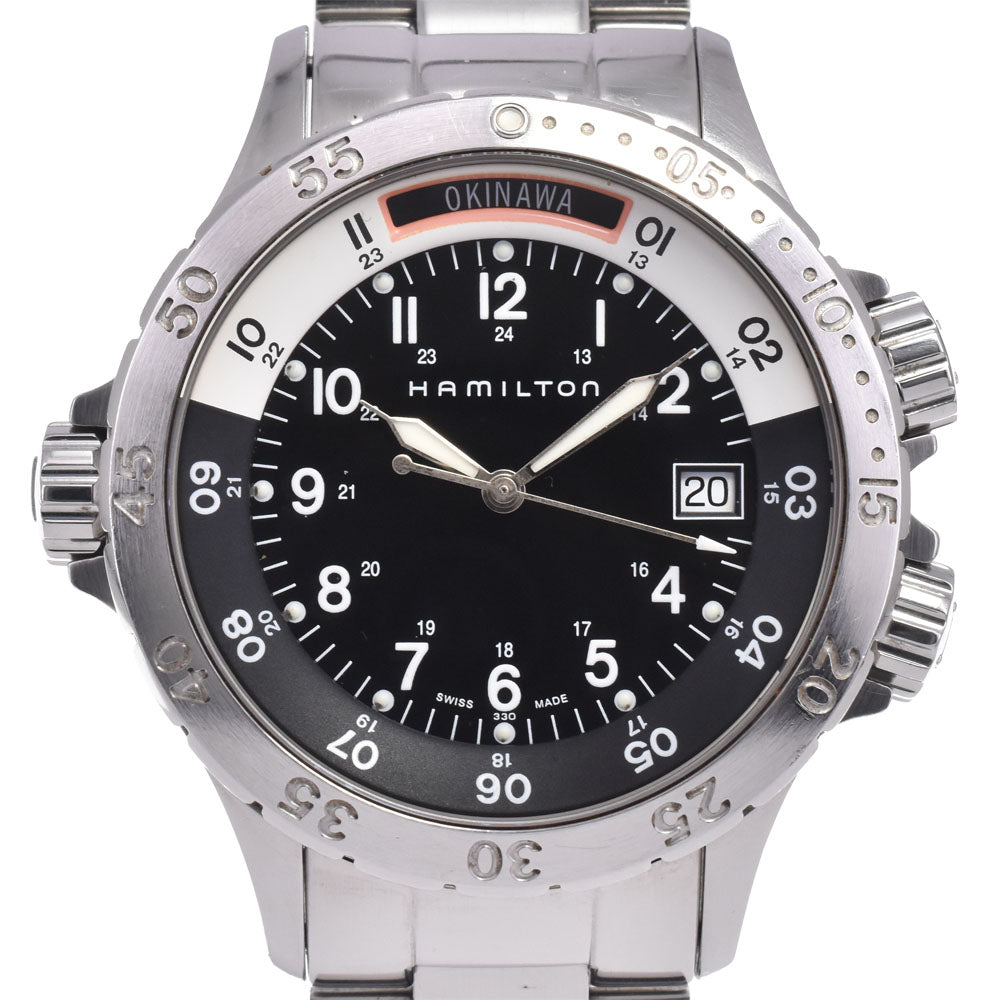 HAMILTON Khaki Navy Sub H745110 GMT black Dial Quartz Men's
 Watch I#147842