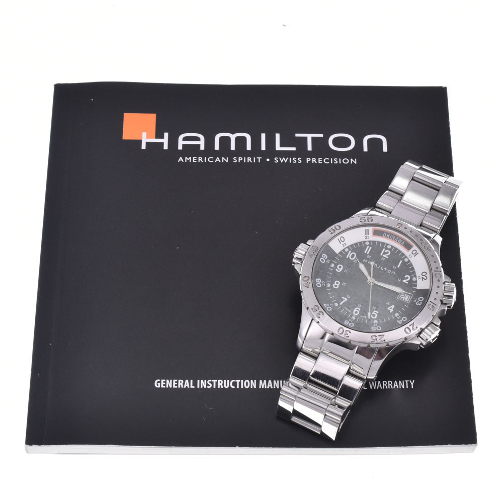 HAMILTON Khaki Navy Sub H745110 GMT black Dial Quartz Men's
 Watch I#147842