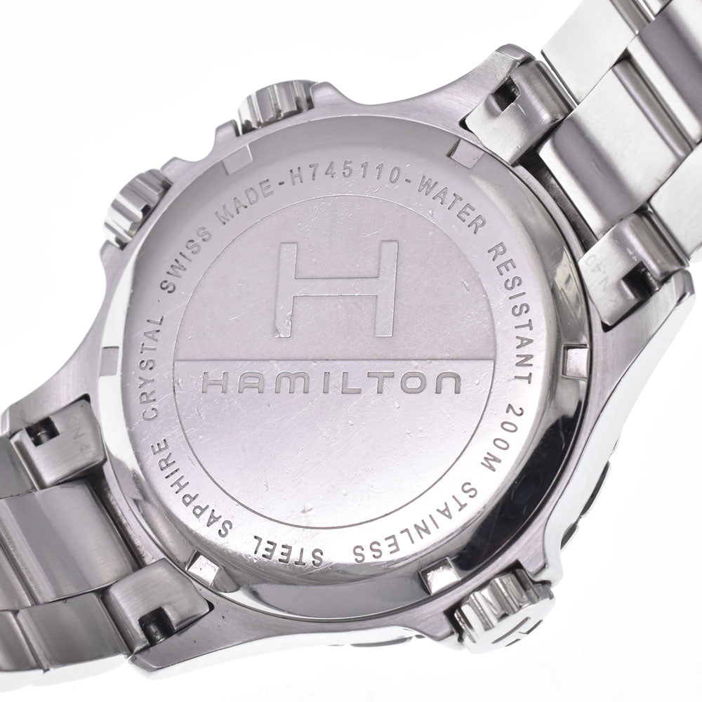 HAMILTON Khaki Navy Sub H745110 GMT black Dial Quartz Men's
 Watch I#147842