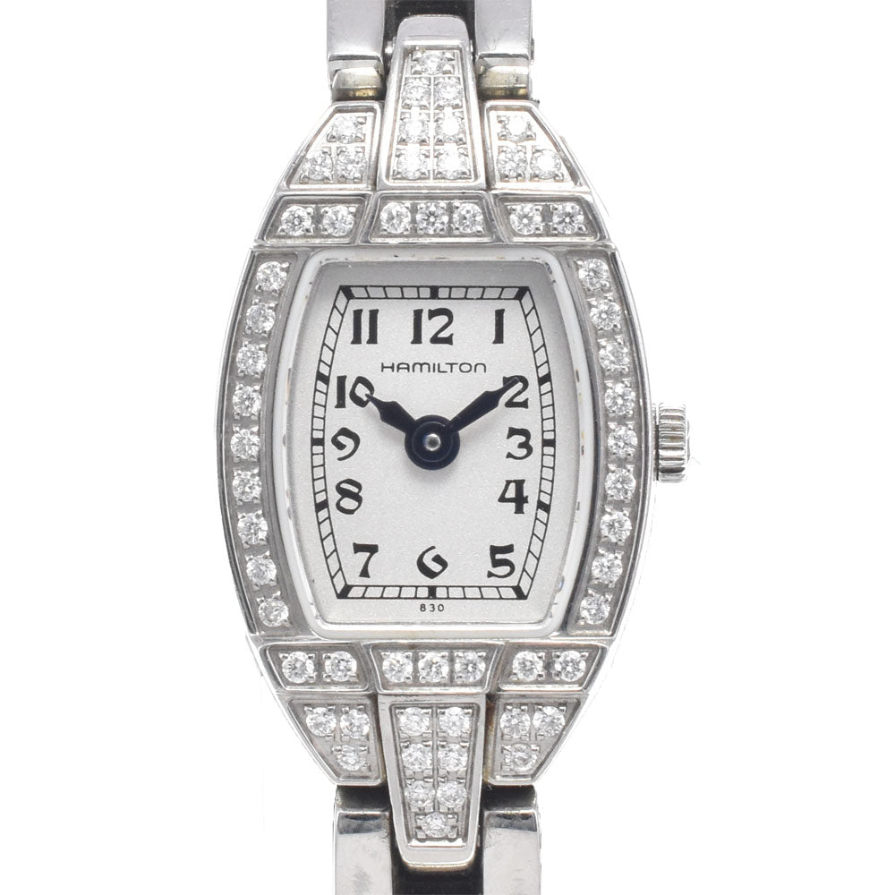 HAMILTON Railroad Lady H406560 Diamond Bezel Silver Dial Quartz Ladies
 Watch J#147846