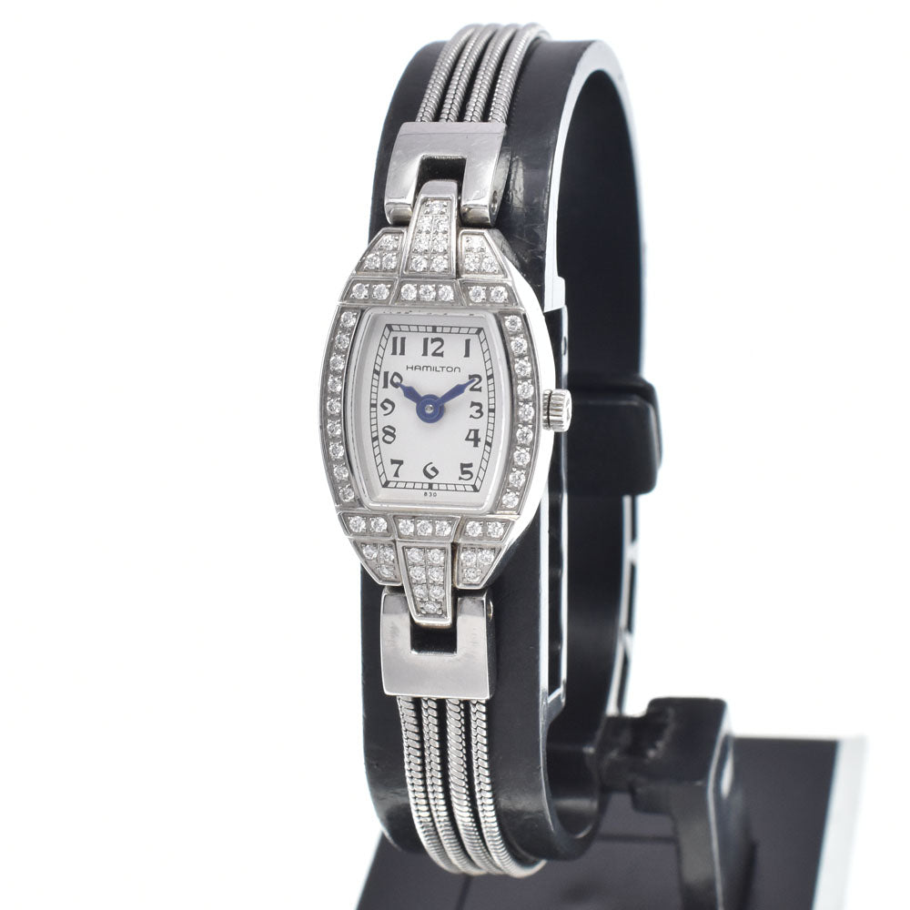 HAMILTON Railroad Lady H406560 Diamond Bezel Silver Dial Quartz Ladies
 Watch J#147846