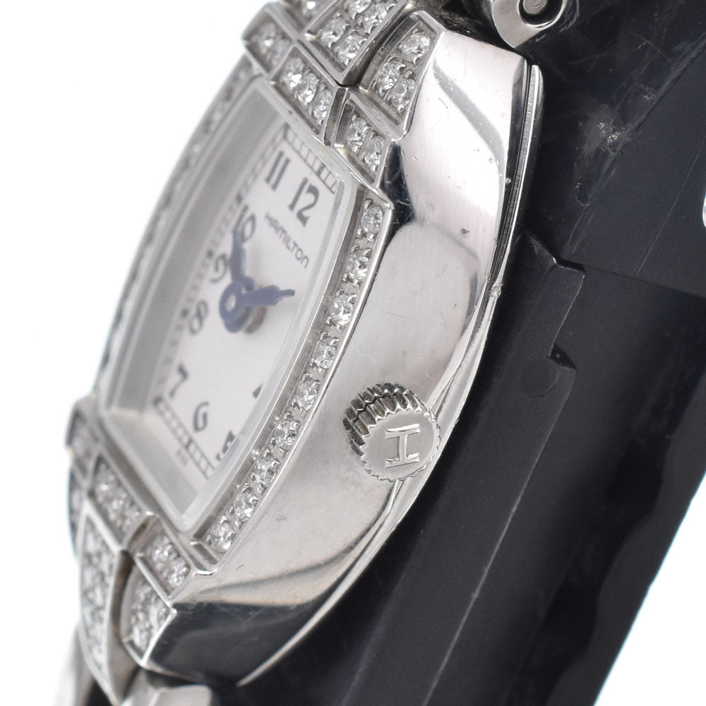 HAMILTON Railroad Lady H406560 Diamond Bezel Silver Dial Quartz Ladies
 Watch J#147846