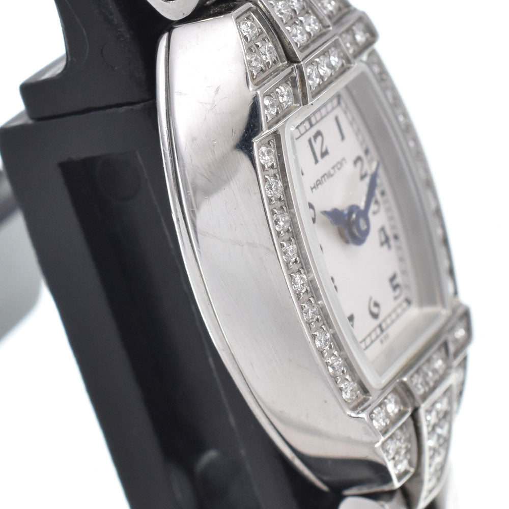 HAMILTON Railroad Lady H406560 Diamond Bezel Silver Dial Quartz Ladies
 Watch J#147846