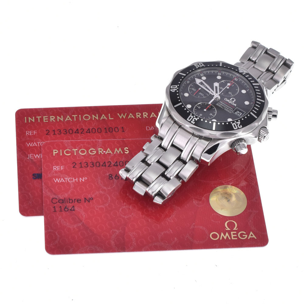 with paper OMEGA Seamaster Professional Divers 300M 213.30.42.40.01.001 Chronograph Date black Dial Automatic Men's
 Watch L#147853