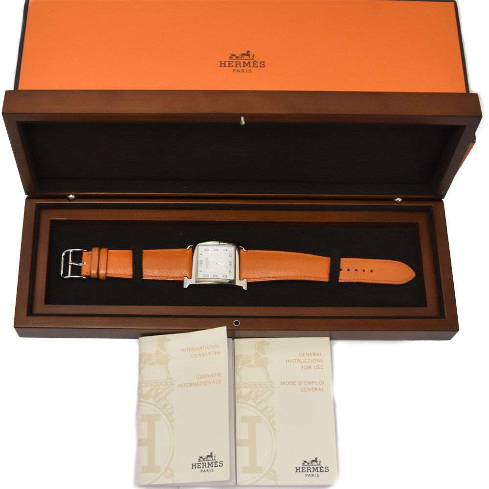 with paper HERMES H watch HH1.810 white Dial Quartz Men's
 Watch I#147856