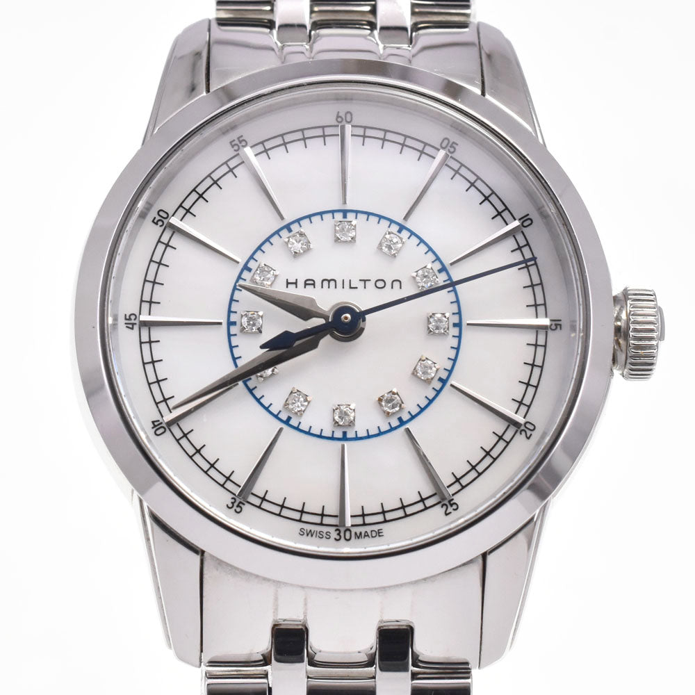 with paper HAMILTON Railroad Lady H406560 12P diamond White shell Dial Quartz Ladies
 Watch I#147870