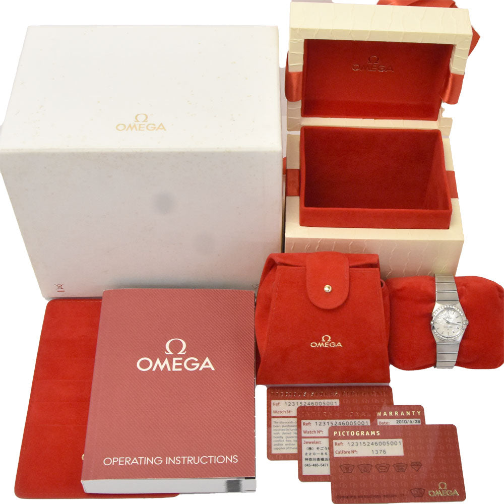 with paper OMEGA Constellation Blush 123.15.24.60.05.001 Diamond Bezel White shell Dial Quartz Ladies
 Watch I#147872