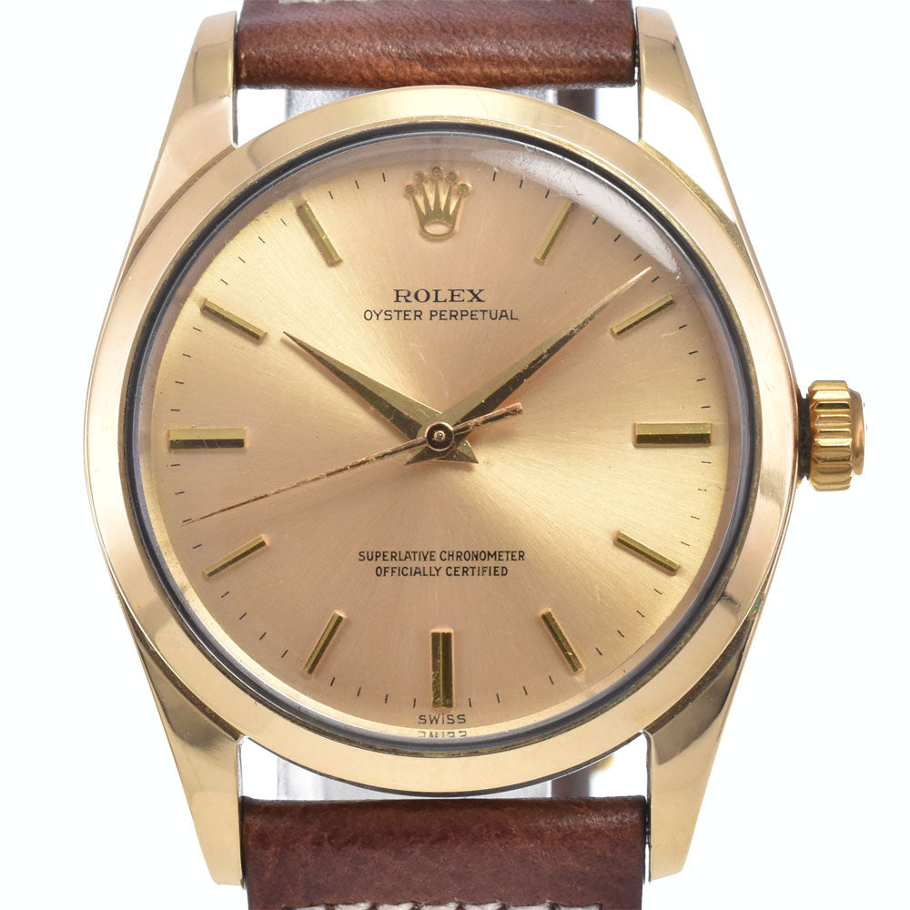 ROLEX Oyster Perpetual Cap Gold 1014 vintage Cal.1560 gold Dial Automatic Men's
 Watch N#147874