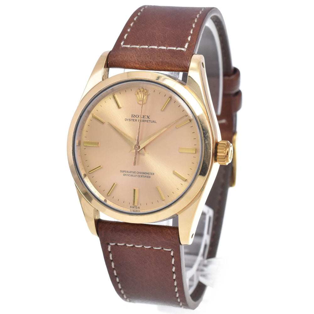 ROLEX Oyster Perpetual Cap Gold 1014 vintage Cal.1560 gold Dial Automatic Men's
 Watch N#147874