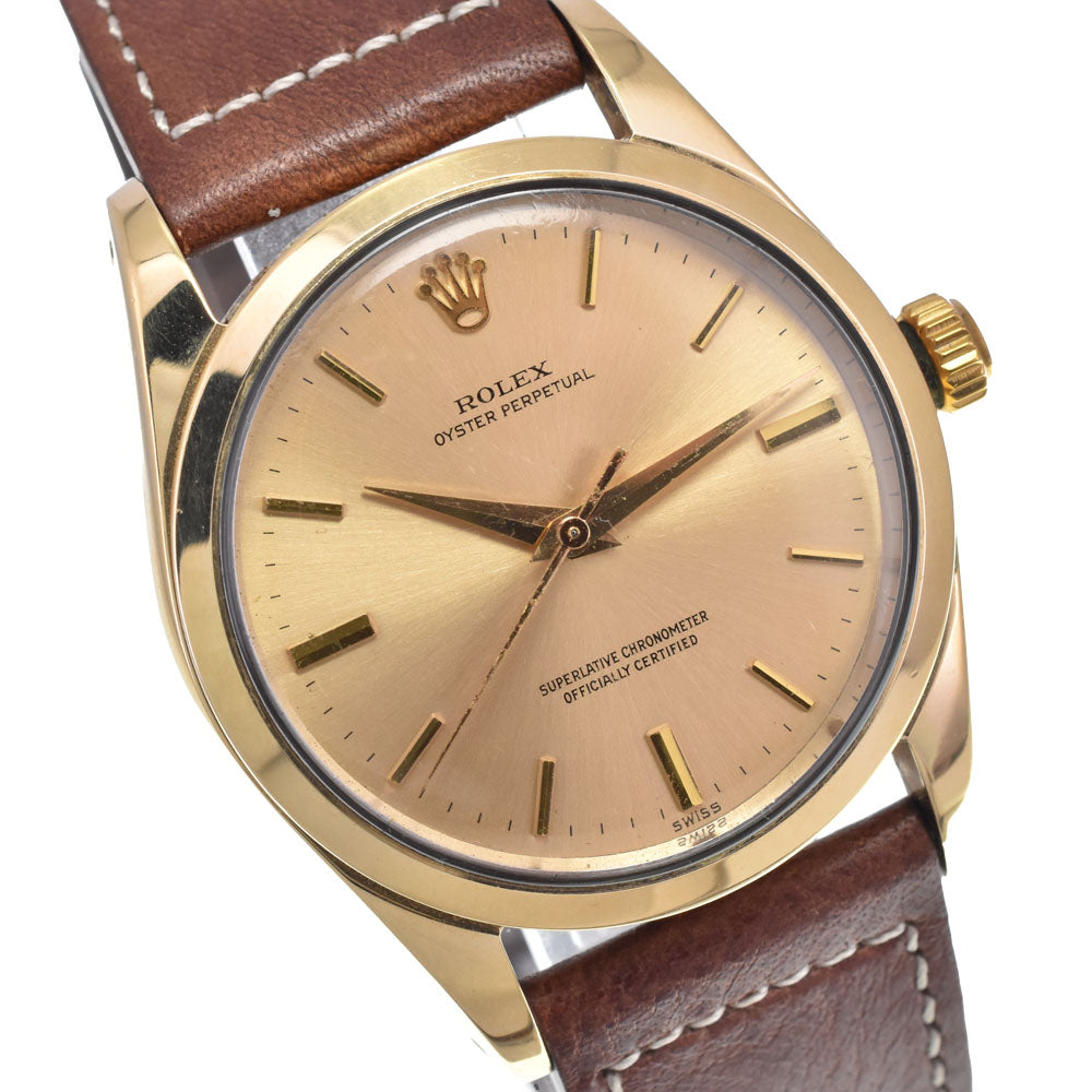 ROLEX Oyster Perpetual Cap Gold 1014 vintage Cal.1560 gold Dial Automatic Men's
 Watch N#147874