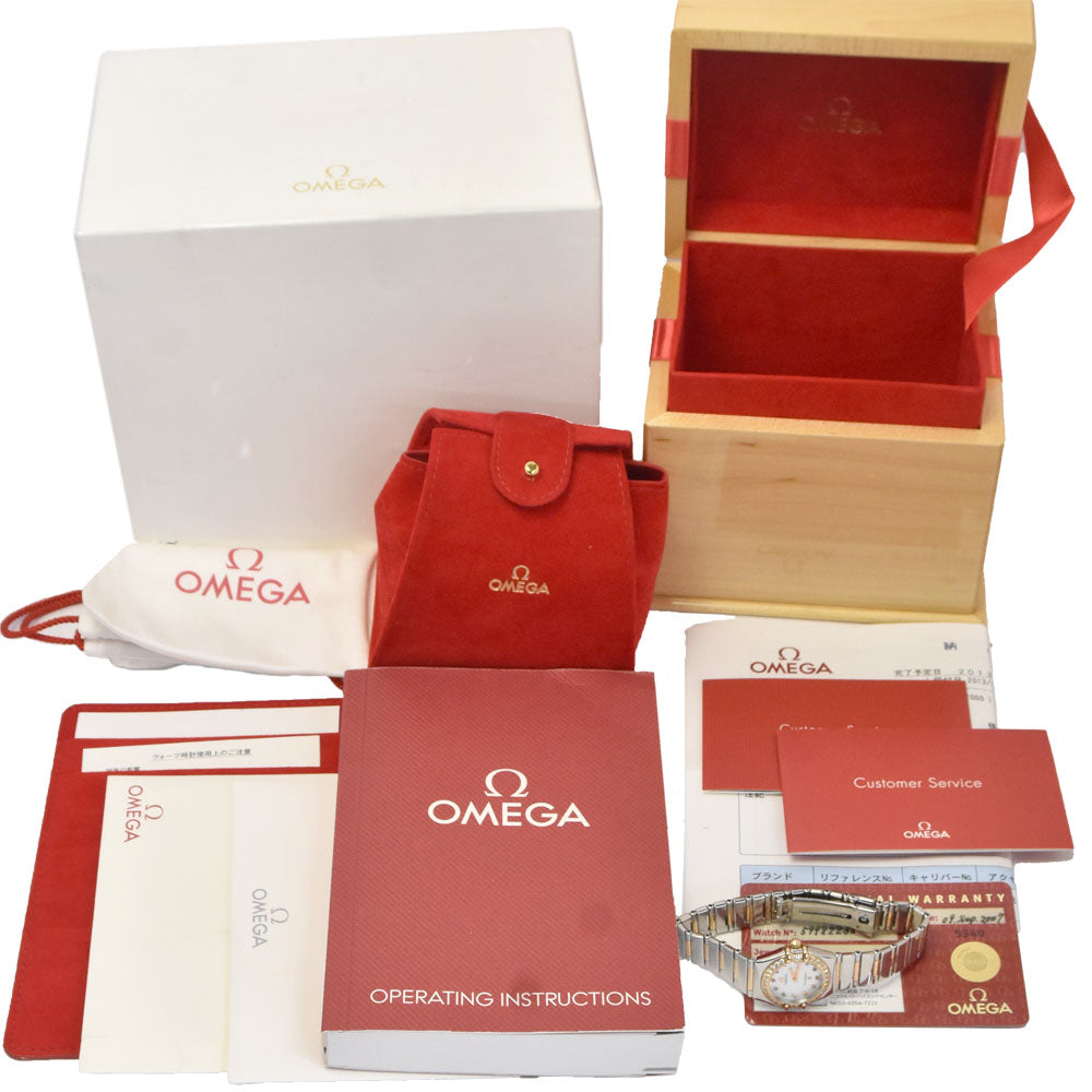 with paper OMEGA Constellation Mini My Choice 1368.79.0﻿0 Diamond Gemstone White shell Dial Quartz Ladies
 Watch K#147876