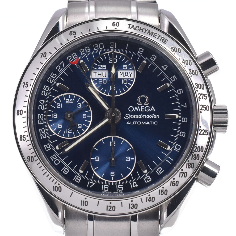 with paper OMEGA Speedmaster 3523.80.00 Triple calendar blue Dial Automatic Men's
 Watch L#147880