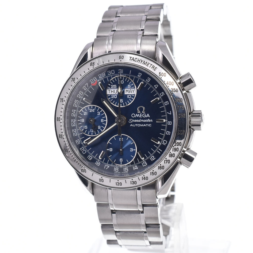 with paper OMEGA Speedmaster 3523.80.00 Triple calendar blue Dial Automatic Men's
 Watch L#147880