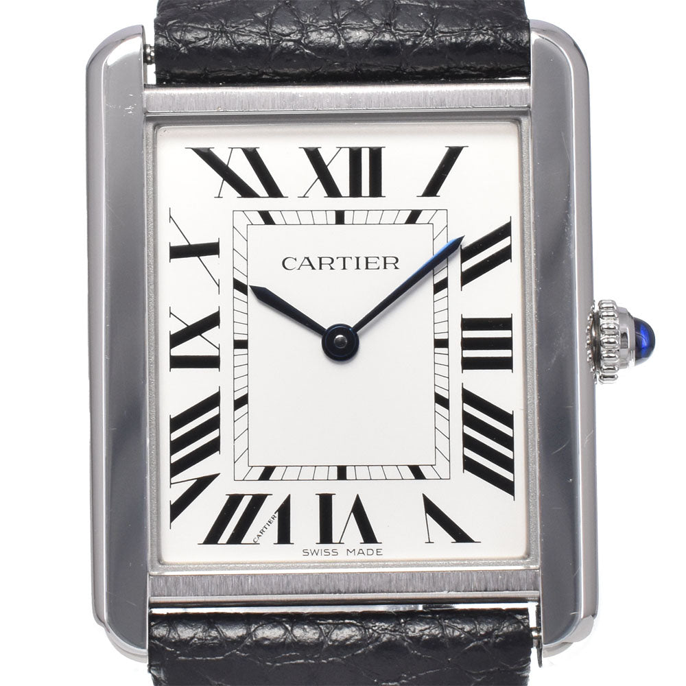 with paper CARTIER Tank solo LM WSTA0028 Silver Dial Quartz Men's
 Watch J#147881