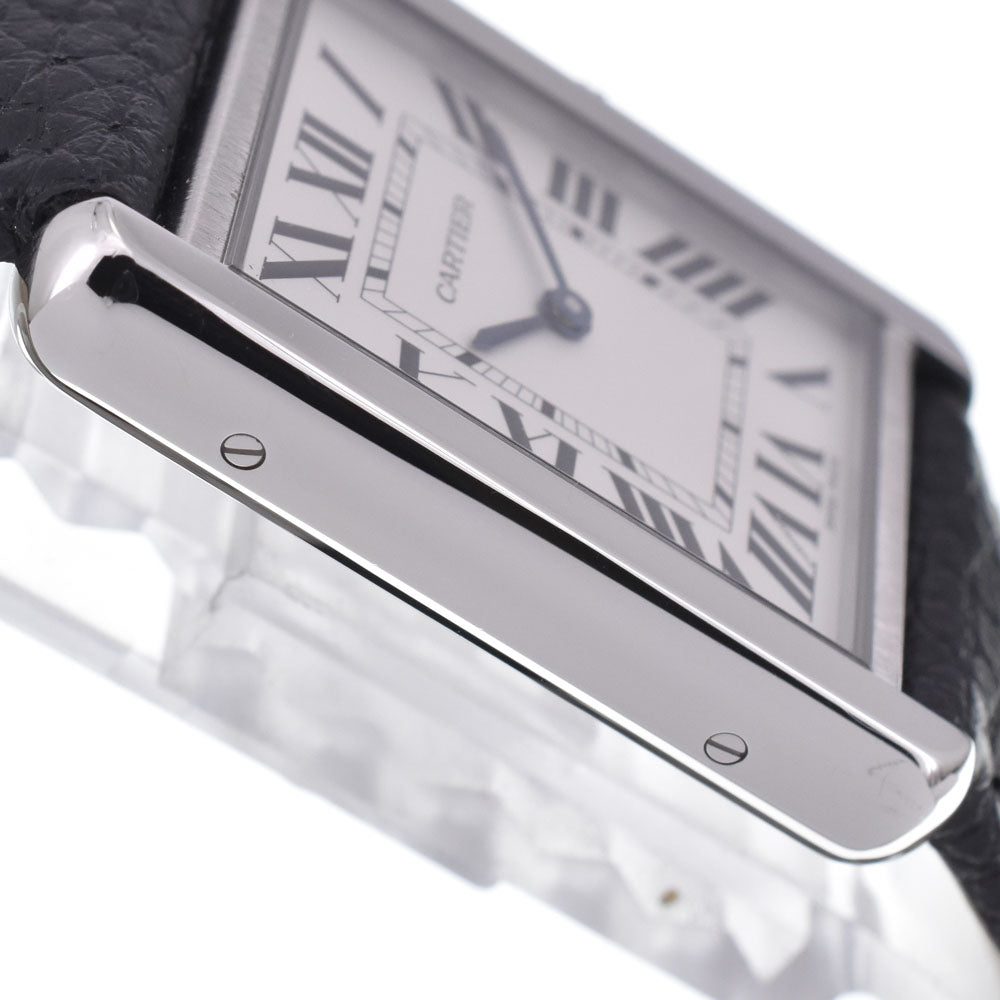 with paper CARTIER Tank solo LM WSTA0028 Silver Dial Quartz Men's
 Watch J#147881