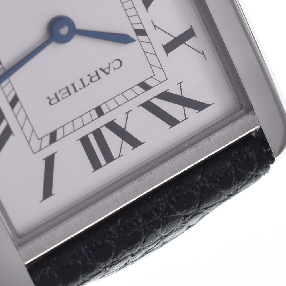 with paper CARTIER Tank solo LM WSTA0028 Silver Dial Quartz Men's
 Watch J#147881