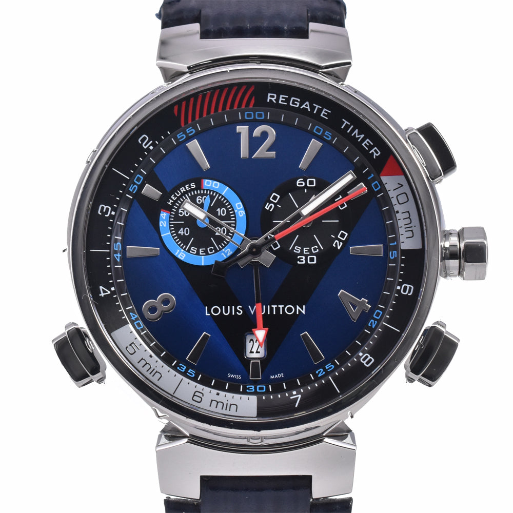 with paper LOUIS VUITTON Tambour Regatta Q102D alarm blue Dial Quartz Men's
 Watch J#147888