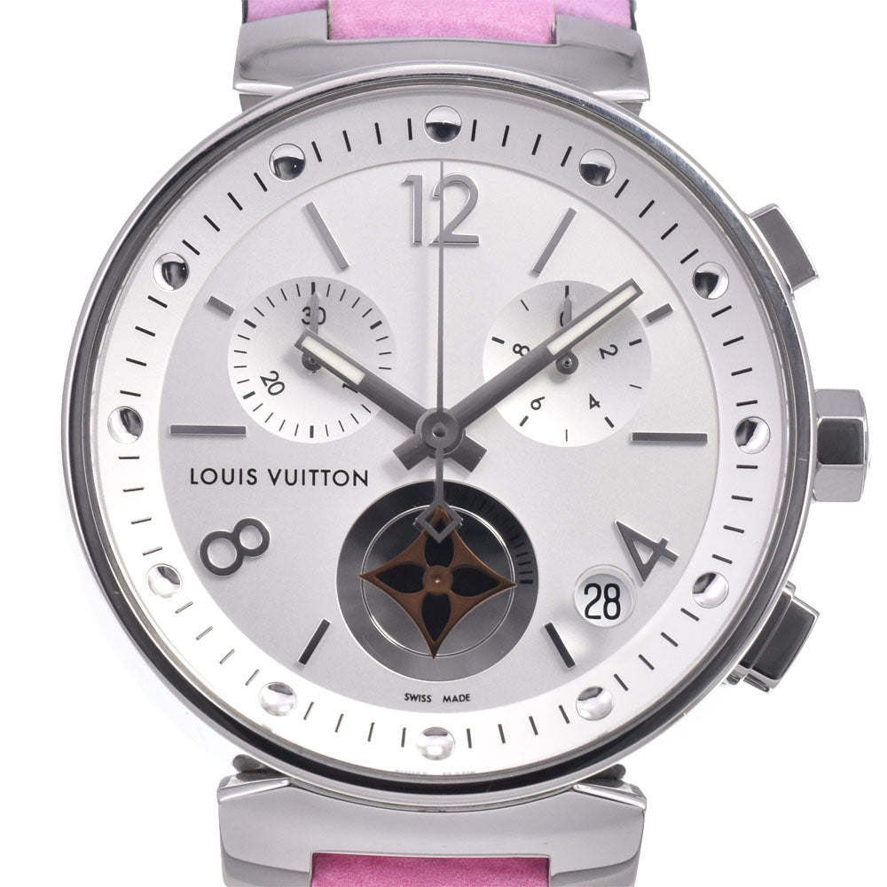 with paper LOUIS VUITTON Tambour Moon Star Q8D10Z Silver Dial Quartz Men's
 Watch J#147889