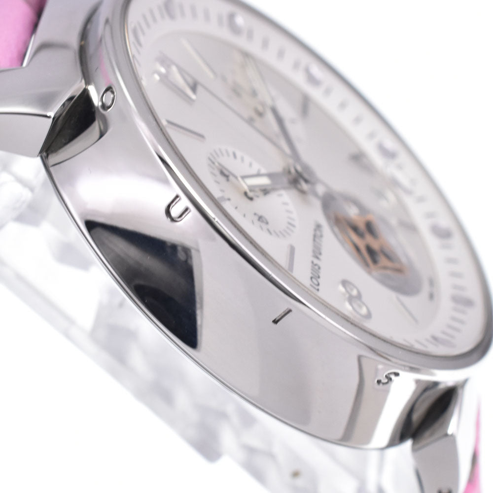 with paper LOUIS VUITTON Tambour Moon Star Q8D10Z Silver Dial Quartz Men's
 Watch J#147889