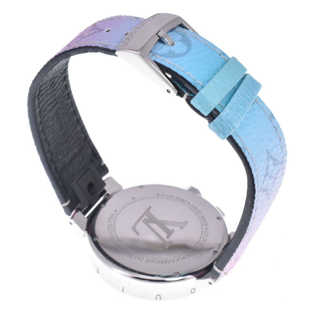 with paper LOUIS VUITTON Tambour Moon Star Q8D10Z Silver Dial Quartz Men's
 Watch J#147889