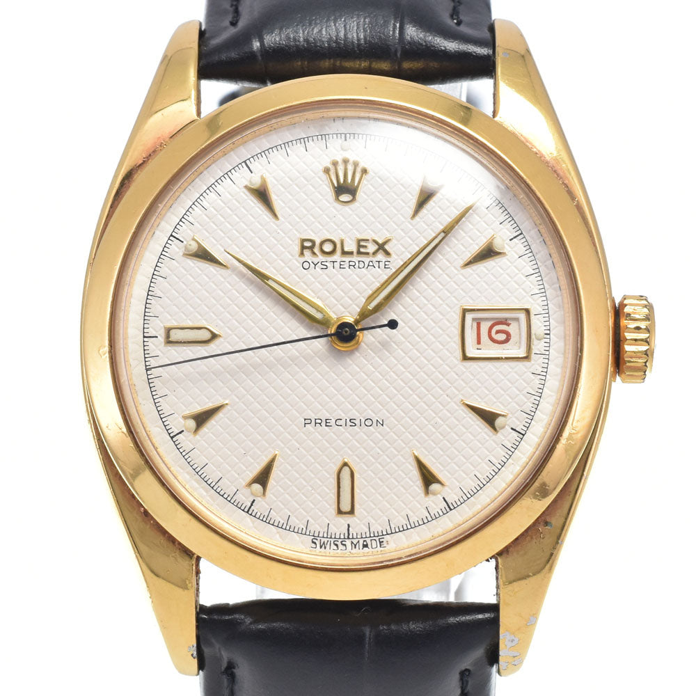 ROLEX Oyster Date Precision 6494 vintage Cal.1210 Super Oyster crown Silver Dial Hand Winding Men's
 Watch L#147898
