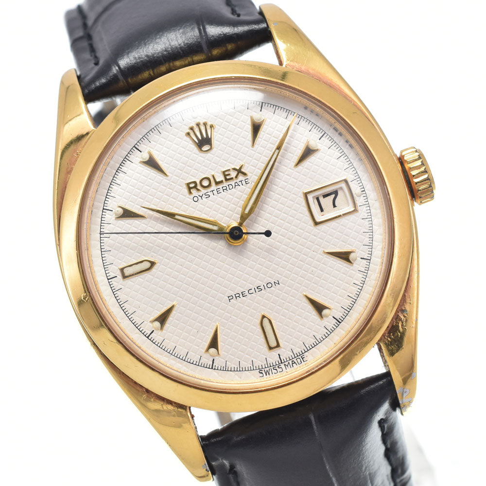 ROLEX Oyster Date Precision 6494 vintage Cal.1210 Super Oyster crown Silver Dial Hand Winding Men's
 Watch L#147898