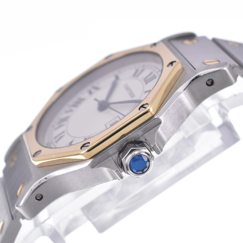 CARTIER Santos Octagon K18YG/Stainless Steel Ivory Dial Automatic Unisex
 Watch K#147911