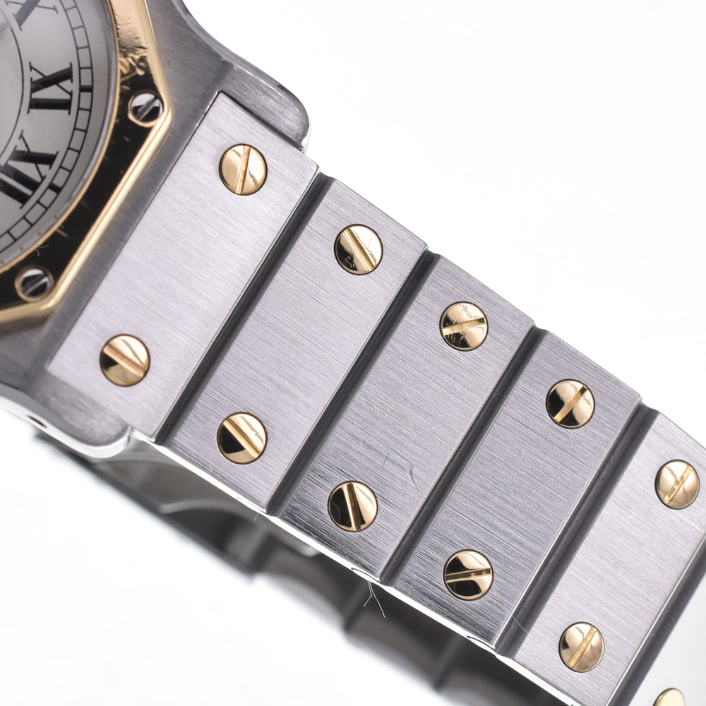 CARTIER Santos Octagon K18YG/Stainless Steel Ivory Dial Automatic Unisex
 Watch K#147911