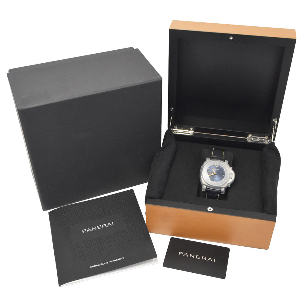with paper PANERAI Luminor Due PAM00927 blue Dial Automatic Men's
 Watch J#147937