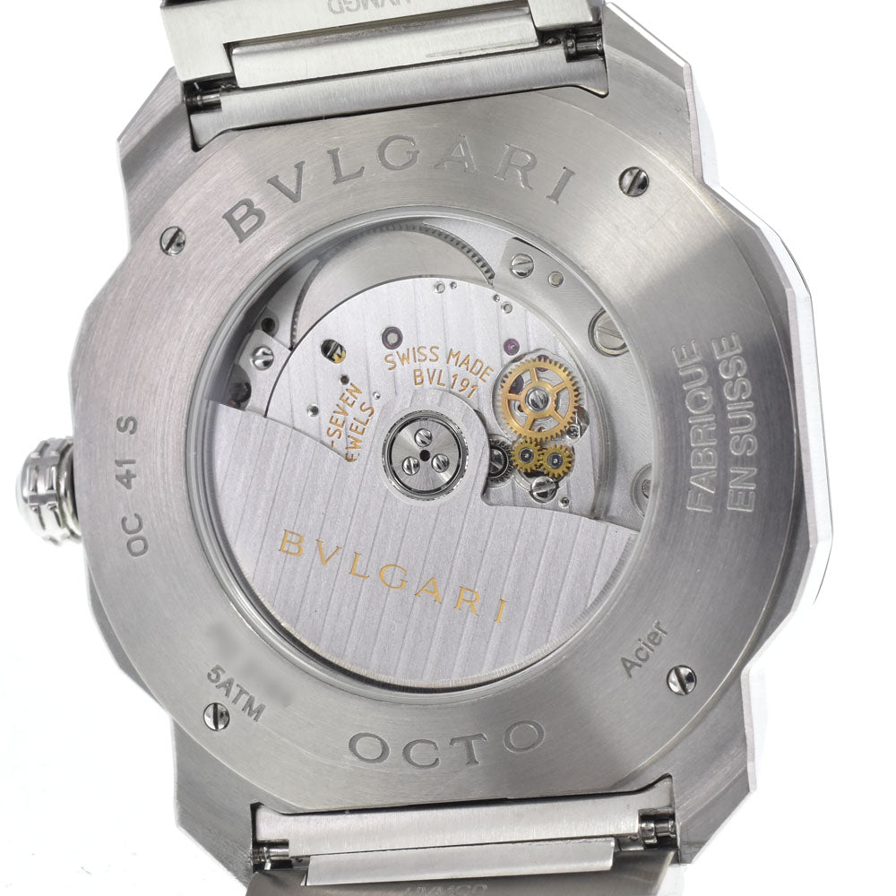 BVLGARI Octoma OC41S/102704 Date see-through back black Dial Automatic Men's
 Watch L#147946