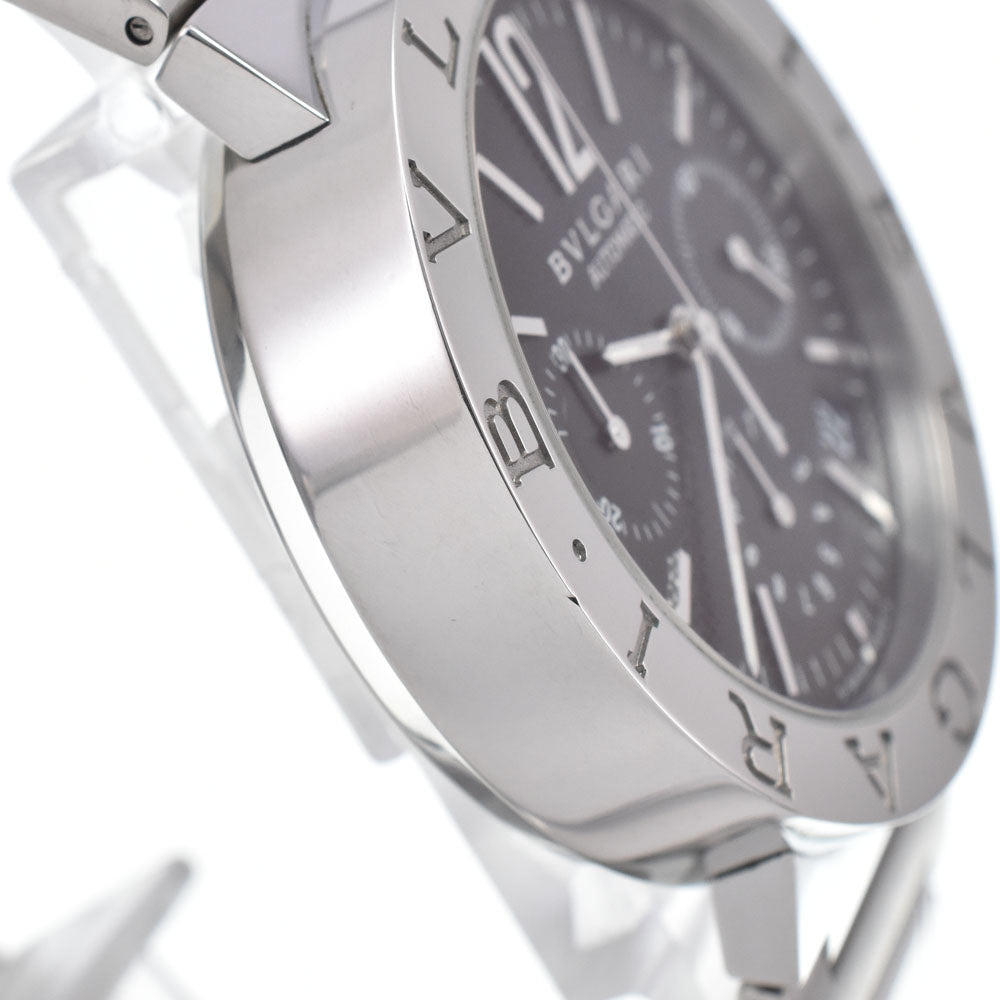 with paper BVLGARI Bvlgari Bvlgari BB38SSCH Chronograph Date black Dial Automatic Men's
 Watch K#147960
