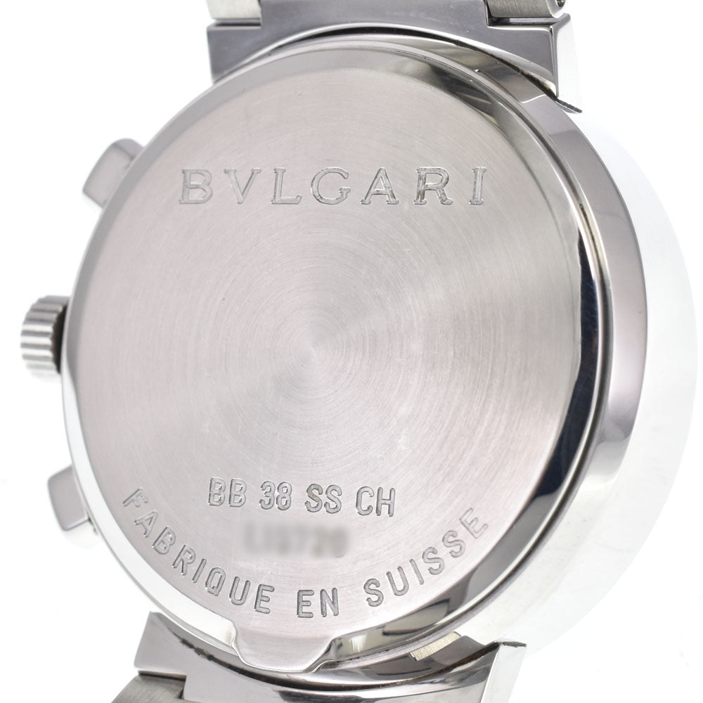 with paper BVLGARI Bvlgari Bvlgari BB38SSCH Chronograph Date black Dial Automatic Men's
 Watch K#147960