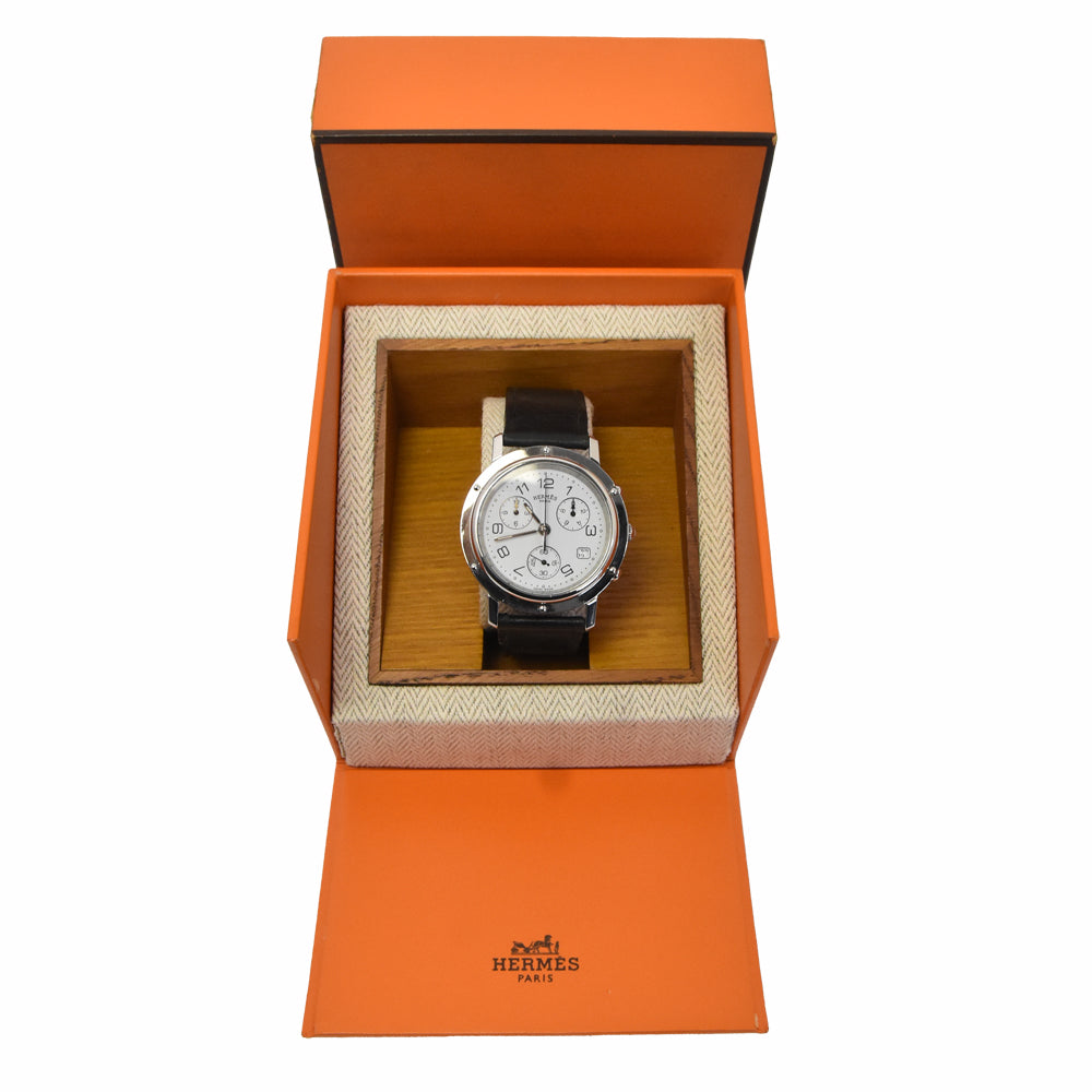 HERMES Clipper CL1.910 Chronograph white Dial Quartz Men's
 Watch J#147968