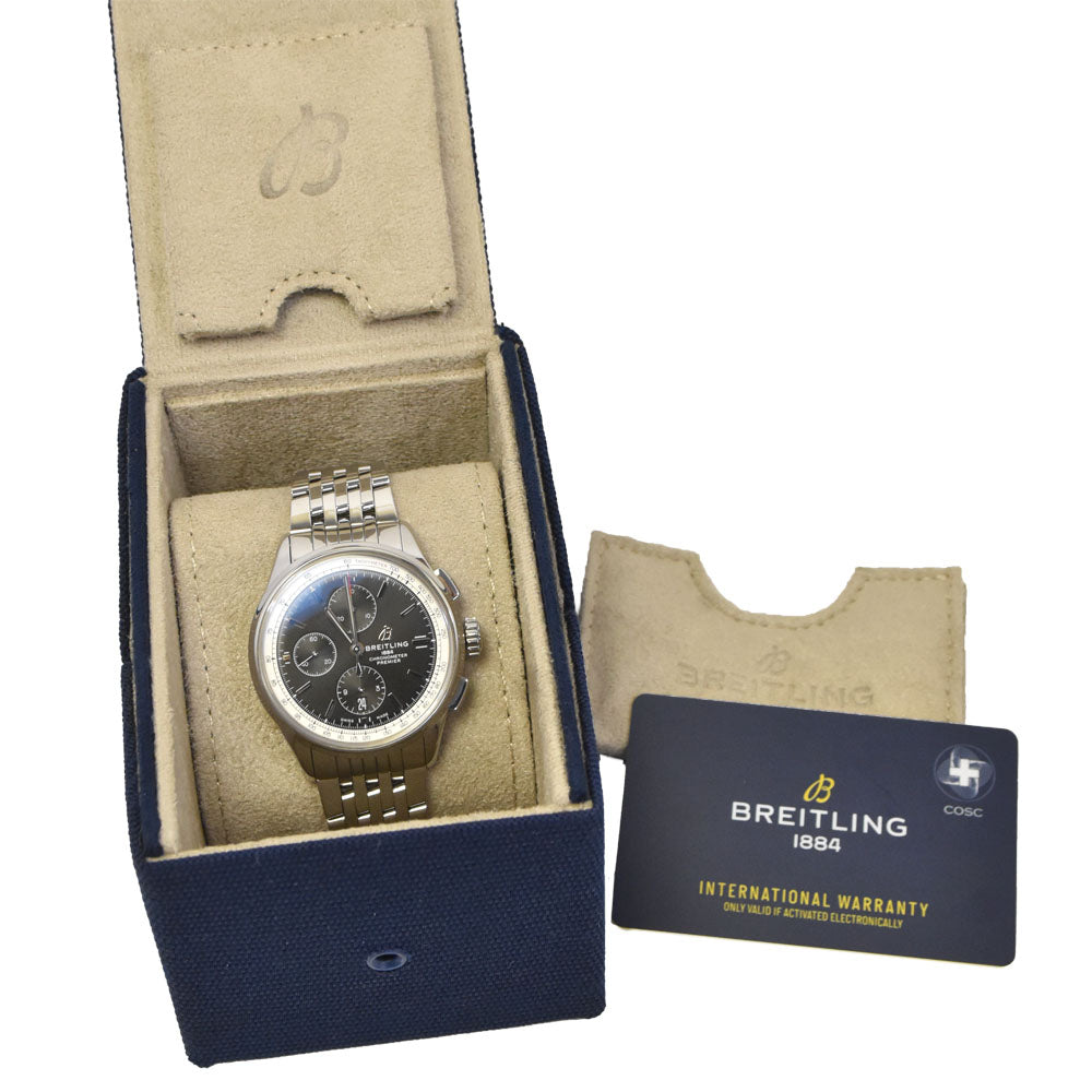 with paper BREITLING Premier A13315 Chronograph black Dial Automatic Men's
 Watch K#147974